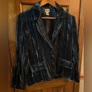 Chico’s Rich Teal Velvet Jacket